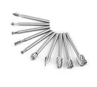 Burrs Fresas 10 piezas 1/8 "Vástago Archivo Conjunto de Herramientas de Tallado rotativo de Madera