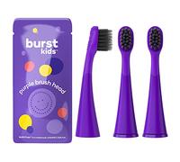 BURST Cabezales de cepillo de dientes eléctricos de repuesto para niños, pequeños, suaves, cerdas de carbón, compatible con cepillo de dientes BURSTKids, Sonrismás saludable, 3 unidades, morado