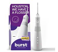 BURST Hilo dental eléctrico para limpieza de dientes (3 modos/blanco) | Inalámbrico | Eliminación de placa entre aparatos ortopédicos y trabajo dental | Hilo dental portátil | Depósito recargable de
