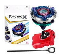Burst Peonzas,1 Pcs Conjuntos de Metal de Gyro,con Lanzador Conjunto,Gyro Spinners y Turbo Burst,para Niños, Regalo para niños, Pascua, Navidad, Regalos de cumpleaños (Azul)