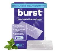 BURST Teeth Whitening Strip Kit - Sensitive Teeth Friendly - 10 tratamientos con agarre sin deslizamiento, tiras blancas con resultados visibles en solo 15 minutos - menta + rayas blancas de coco