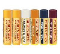 Burt Bees 100% Natural Hidratizating Lip Balm Multipack - Original Beeswax Coconut & Pear Vanilla Vanilla Mango & Wild Cherry con cera de abejas y ex