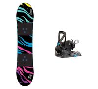 Burton - Packs (snowboard + fijaciones) - Pack Mini Grom 2024 de Madera - Negro Negro 80 cm.90 cm.100 cm