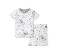 Burt's Bees - Conjunto de pijama, 2 piezas, manga y pantalón corto, 100% algodón orgánico, caja de herramientas, caja de herramientas, 2 años