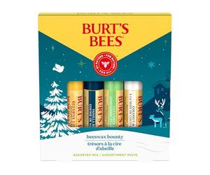 Burt's Bees Pack múltiple de bálsamos labiales con cera de abejas y vitamina E, 100% de origen natural, Vainilla natural, Pepino y menta, Coco y pera, 4 x 4,25 g