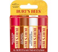 Burt's Bees Set de regalo de| Set de bálsamo labial hidratante con cera de abejas y vitamina E, 100 % de origen natural, Mantecado, Arándanos, Caramelo salado y Menta, 4 x 4,25 g