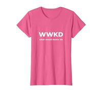 Burt's Shirts:WWKD Shirt¿Qué haría Keanu Camisa? Camiseta, Mujer, Rosa Jaspeado, L