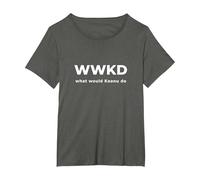 Burt's Shirts:WWKD Shirt¿Qué haría Keanu Camisa? Camiseta, Mujer Tallas Grandes, Asfalto, 2XL Grande