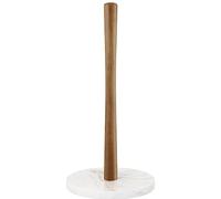 Buruis Soporte de madera para toallas de papel, base de mármol, moderno y decorativo para encimera de cocina, inodoro, despensa y baño (base de mármol blanco)