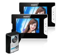 BuRuiYoten Videoportero para puerta con cámara exterior, 2 monitores TFT LCD de 7 pulgadas, con monitor y 1 cámara