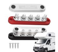 Bus Bar Terminal Block - Automotive Studs, Red and Black Power Distribution Junction for Car Boat Marine Battery Electrical Connector Heavy Duty Terminal Block