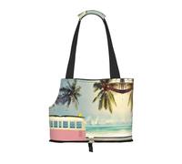 Bus Beach Seaside Scene Print - Bolsas transportadoras para perros pequeños, gatos y conejos
