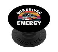 Bus Driver Energy Tránsito de Ruta Escolar |- PopSockets PopGrip Adhesivo