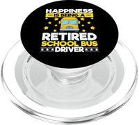 Bus Driving - Happiness Is Being a Retired School Bus Driver PopSockets PopGrip para MagSafe