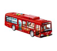Bus Model Toy - Large City Stagecoach Bus, Battery-Operated Educational Play Vehicle with Music and Light, Openable Doors Interactive Design | Holiday Party Birthday Gift Home Playroom Classroom Fun