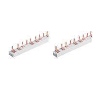 BusBar Modular 63A - Peine de alimentación para conexión de cuadro eléctrico, 4 pines, 12 pines, 210 mm, barra colectora para interruptores magnetotérmicos y diferenciales, 2 unidades