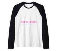 Busca a Jesús, Pero Primero Déjame Agradecer a Dios, Salva, Cristi Camiseta Manga Raglan