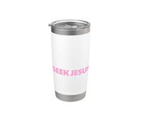 Busca a Jesús, Pero Primero Déjame Agradecer a Dios, Salva, Cristi Vaso térmico de acero inoxidable de doble pared