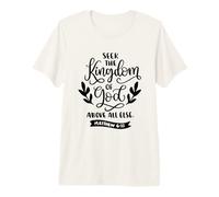 Busca el Reino de Dios por Encima de Todo lo demás Cita Cristiana Camiseta Premium