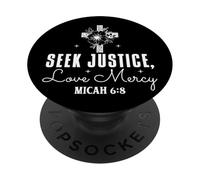 Busca Justicia, Ama la Misericordia - Miqueas 6:8 PopSockets PopGrip Adhesivo
