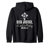 Busca Justicia, Ama la Misericordia - Miqueas 6:8 Sudadera con Capucha
