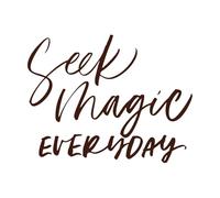 Busca la magia de la caligrafía con pluma de tinta todos los días Pegatinas de grabado 52x67cm No daña la superficie de la pared Café