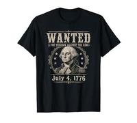 Buscado por traición Gracioso 4 de Julio George Washington Camiseta gráfica económica