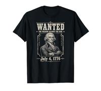 Buscado por traición Gracioso 4 de Julio Thomas Jefferson Camiseta gráfica económica