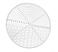 Buscador central redondo de 10 pulgadas con doble escala en pulgadas y cm, calibre circular acrílico transparente para proyectos de carpintería, metal, vidrio y arte