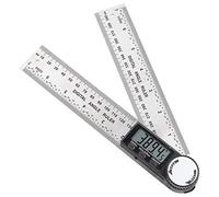 Buscador de Ángulo Digital 10-390mm Regla Calibrador Inglete Acero Inoxidable con Pantalla LCD para Carpintero Sierra Circular Escuadra Falsa Cortar Metal