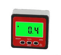 Buscador de ángulos digital con base magnética, 4 x 90° LCD transportador inclinómetro herramienta de nivel, precisión de ± 0,2° para reparación de automóviles de carpintería, rojo