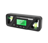 Buscador de Ángulos Digital con Pantalla, Imán y Burbuja Negro | Plástico Portátil, Rango 4×90° y 2×180°, Resolución 0,05° y Precisión ±0,2°