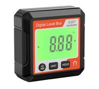 Buscador de ángulos digital con pantalla LCD, 4 x 90° transportador inclinómetro herramienta de nivel con base magnética, bloqueo de datos y retroiluminación para carpintería, automóvil (LL030)