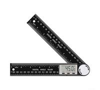 Buscador de ángulos digital transportador con pantalla LCD, 200 mm 2 en 1 herramienta de medición de fibra de vidrio para carpintería, metalurgia y proyectos de bricolaje - (negro)