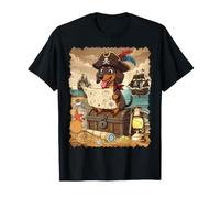 Buscador de Islas con mapas del Mapa del Tesoro del Perro teckel Pirate Captain Camiseta