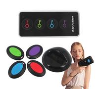 Buscador de Llaves Rastreador de artículos inalámbrico 4 receptores, locali | Este Juego De Buscador De Llaves Inalámbrico Incluye Cuatro Receptores Codificados Por Colores, Un Transmisor Con Una Lintern