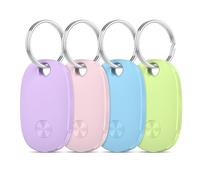 Buscador de llaves y localizador de artículos para equipaje, etiquetas de aire, paquete de 4, rastreador Bluetooth funciona con Apple Find My APP (solo iOS), batería reemplazable, impermeable IP67