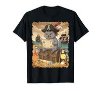 Buscador de mapas del Tesoro del capitán Pirata británico de Pelo Corto Camiseta