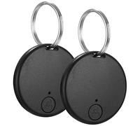 Buscador de Objetos Bluetooth 2 Pack Negro, Smart Air Tracker Tag,Localizador para Llaves,Carteras,Equipaje, Batería Reemplazable