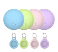 Buscador de Objetos Bluetooth 4 Piezas, Air Tracker Tag Compatible con Apple Buscar(Sólo iOS), Localizador para Llaves, Cartera, Equipaje, Mochila, Batería Reemplazable, IP67 Impermeable