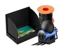 Buscador de peces HD IPS de 4.3 pulgadas con cámara subacuática gran angular de 220°, parasol, 12 LED infrarrojos, rango de profundidad de 0.6 m-500 m, lente IP68, cable largo para hielo, mar, lago