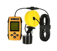 Buscador de peces portátil 100 m Sensor sonar con alarma de golpe para pesca de carpas en orilla - Dispositivo de búsqueda de profundidad de mano amarillo