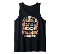 Buscador de setas 60s 70s Retro Peace Love Buscando hongos Camiseta sin Mangas