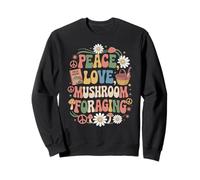 Buscador de setas 60s 70s Retro Peace Love Buscando hongos Sudadera