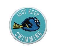 Buscando a Nemo "Just Keep Swimming" Dory parche apliques para planchar DIY Kids Outfit