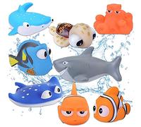Buscando a Nemo Toys - 8 piezas Buscando a Dory Nemo juguetes de baño flotantes animales marinos squirt juguete de baño para niños pequeños ducha y natación juguete