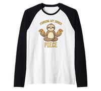 Buscando mi Pieza Interior Divertido Pizza Perezoso Yoga Amante de la Comida Camiseta Manga Raglan