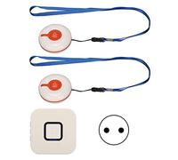 Buscapersonas Inalámbrico para Cuidadores, 4 Botones de Llamada Inalámbricos con Ajuste de Volumen de Engranajes 38 Canciones 433MHZ 2 en 1 Botón de Llamada SOS para Pacientes(Enchufe de la UE)