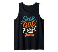 Buscar a Dios Primero Mateo 6 33 - Vintage Christian Faith Camiseta sin Mangas