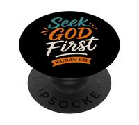 Buscar a Dios Primero Mateo 6 33 - Vintage Christian Faith PopSockets PopGrip Adhesivo